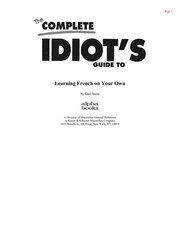 The complete idiot's guide to learning French on your own  Cover Image
